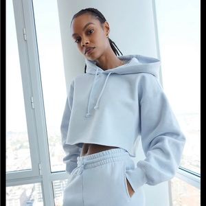 Tna cozy fleece cropped hoodie